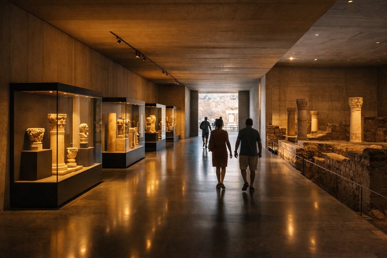 Interior del Museo del Teatro Romano de Cartagena diseñado por Rafael Moneo