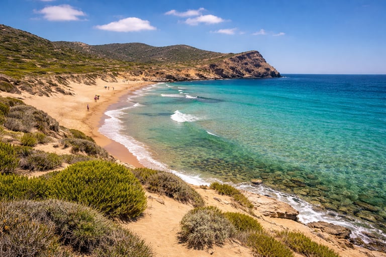 Playa virgen de Calblanque con arena dorada, dunas y agua cristalina